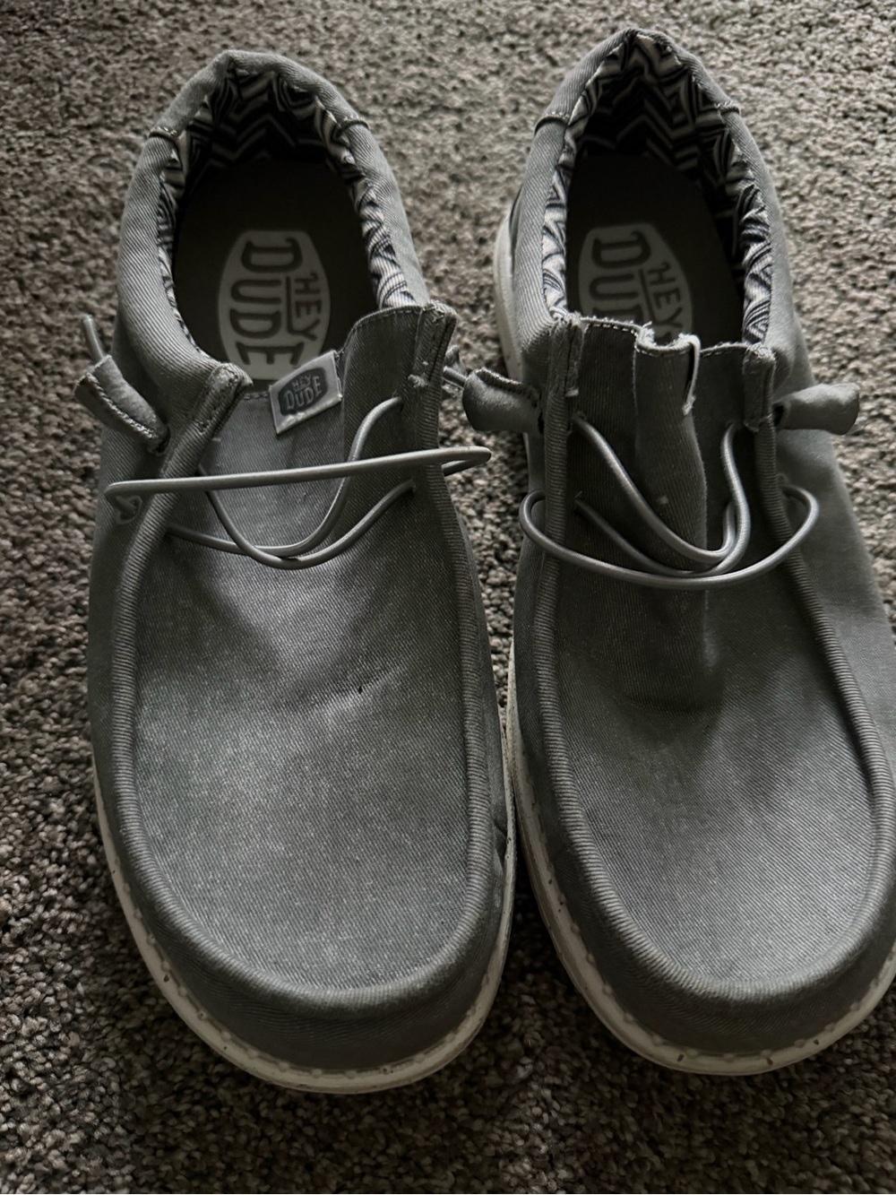 Hey Dude Olive-Grey Canvas Slip-On Loafers